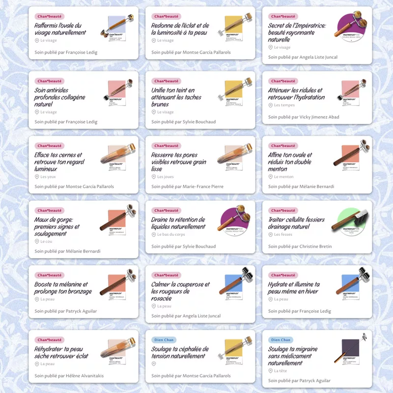 Catalogue des soins du Dien Chan
